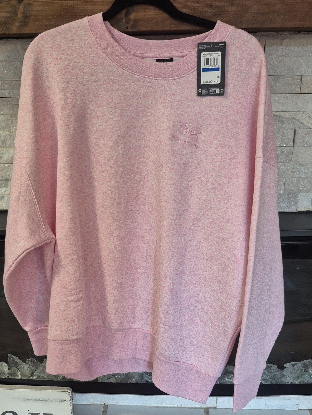 Under Armour Womens Heather Pink Crewneck Sweatshirt